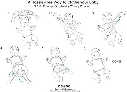 Oteo Fácil de vestir para bebês Romances Convertíveis Rodado e Mittens Oeko-Tex Algodão Certificado