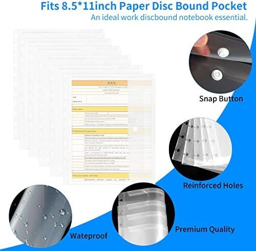 6 pacote 8,5*11 polegadas Discutir Pocket Letter Tamanho Disclbound Planner Notebook Supplias de envelope para escritório