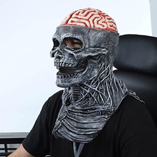 Máscara de terror de Halloween - New Skull Bioquímica Máscara - Materiais Seguros e Confortáveis ​​- Máscara de Esqueleto de Capa