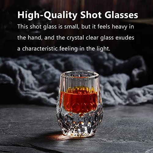 Jaepsing Shot Glasses, 0,5 onças de vidro de capa de base pesada de 6/copos de tiro fofos/copos de tiro transparente/copos cordiais/copos de xerez/perfeito para bebidas espirituosas