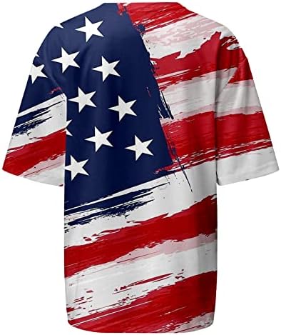 uikmnh feminina tees de pista curta kaftan Amerikanische Flagge fofo casual dia dos namorados camisa de verão