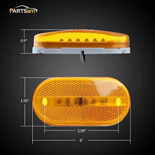 Partsam 14x LED LED Indicador de luz do marcador lateral traseiro para barcos Trailer de caminhão 7 âmbar +7 Vermelho,