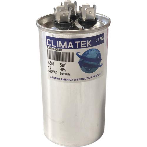 Capacitor redondo de Climatek - se encaixa no trane # cpt00656 | 45/5 UF MFD 370/440 VOLT VAC