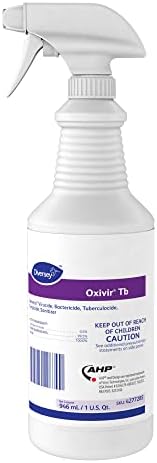 Oxivir Diversey 4277285 TB Limpador desinfetante, peróxido de hidrogênio acelerado, luvas de exame de vinil Synmax pronto para uso, 32 onças e básicas-sem látex e sem pó-grande, BMPF-3003