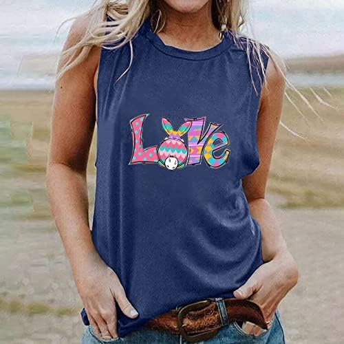 Camisas do dia da Páscoa para mulheres Carta de amor Print Tshirt Loose Top top Casual Summer Crewneck Graphic Tee