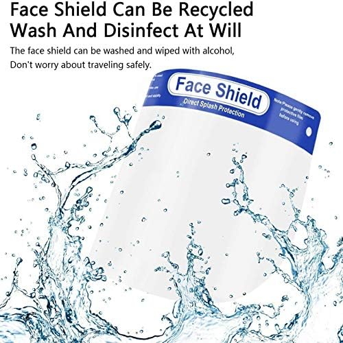 Huheta Kids Face Shield 2 pacote, máscara de segurança protetora para crianças, escudo de rosto completo anti-capa transparente, proteção de rosto e olho, embalado a vácuo