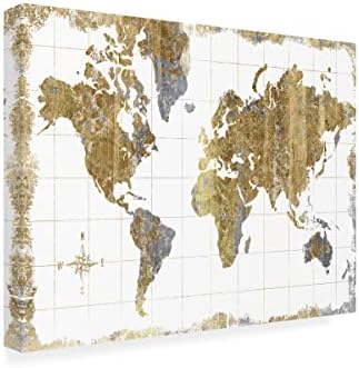 Marca registrada de arte 'mapa dourado' arte de tela por portfólio de maçã selvagem
