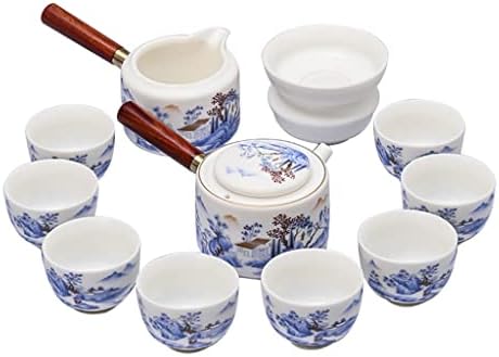 TEAPOTS TEA Set Conjunto de porcelana branca Kung Fu Conjunto de chá lateral Handel