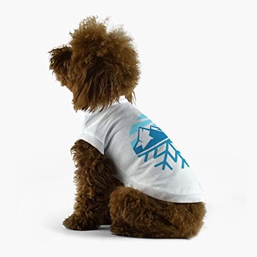 T -shirt de cão de montanhas nevadas - camisa de cachorro da natureza - roupas de cachorro gráfico - branco, l
