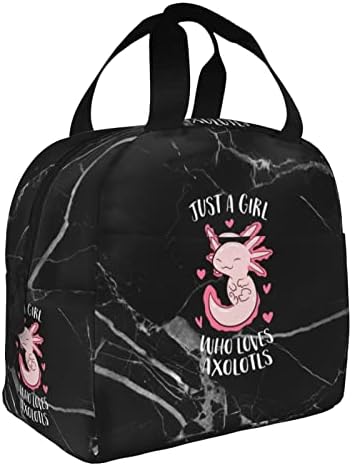 Ruapia Axolotls-Love-Bags, lancheira isolada para almoçar bolsa de piquenique para mulheres menino menina de trabalho