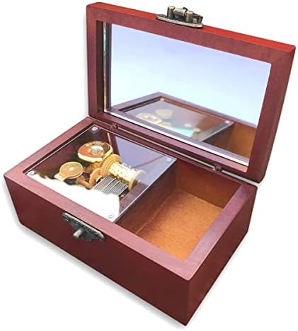 Binkegg Play [tema das guardas estrelas] Brown Antiqued Lock Jewelry Box Box Box com movimento musical Sankyo