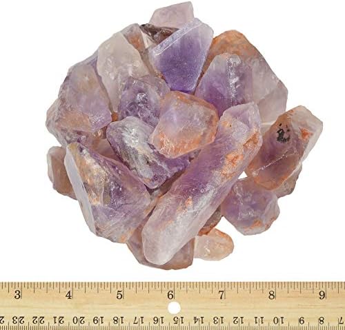 Materiais Hypnotic Gems: 1/2 lb de pedras de ametrina a granel da Bolívia - Cristais naturais crus para cabine, queda,