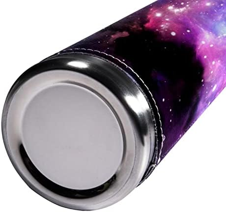sdfsdfsd 17 oz a vácuo a vácuo aço inoxidável garrafa de água esportes de café gesto de caneca de caneca de couro genuíno embrulhado bPA grátis, fundo espacial com nebulosa roxa e estrelas