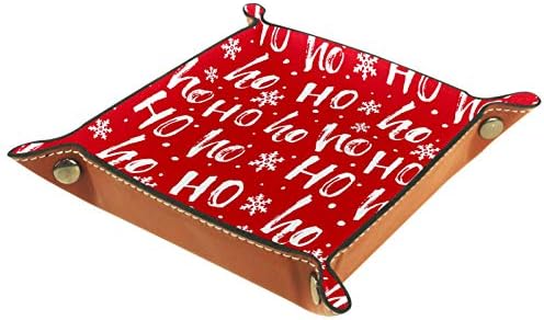 Christmas Red Ho dobring couro jóias quadradas bandejas de moeda de moedas Caixa de doces Rolling Dice Games Bandey