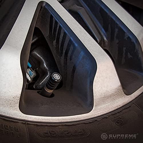 Suspensões supremas - Conjunto de 4pc - Black - 1,5 Spacers de rodas centradas no hub para Toyota Tundra / Sequoia / Landcruiser 2WD 4WD - BP: 5x150mm / CB: 110mm / Studs: M14x1.5 [Inclui 4 tampas da válvula de pneus]