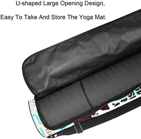 Saco de tapete de ioga com alça de ombro ajustável Saco de transporte de ioga de ioga para mulheres, grande 6,7 x33.9in/17x 86 cm