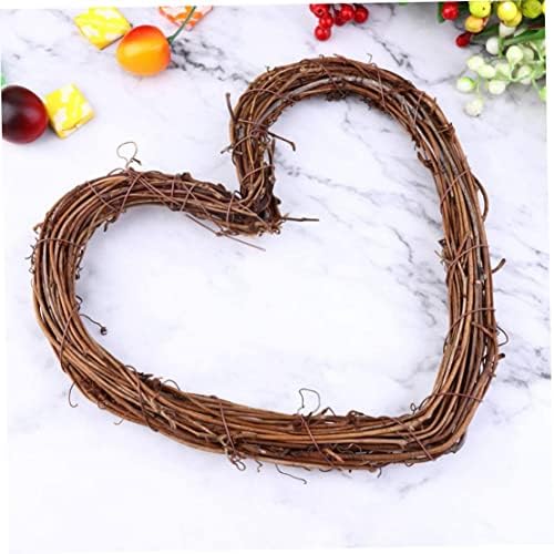 Eioflia Wicker Wicker Wreath Heart Shaped Greath Greath for Rustic Wedding Party Holding Decoration Wreaths Supplies 30cm
