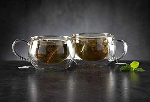 HomiU Thermo Thermo de parede dupla xícaras perfeitas para chá de café Borossilicate Pack de 2