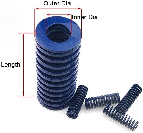 Substitua a mola de mola de mola azul de carga leve Stamping Spiral Compression Die Diâmetro externo de 18 mm de diâmetro interno de 9 mm 70-300mm 1pcs