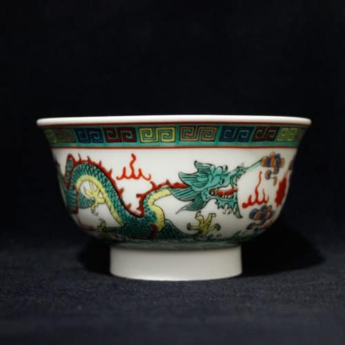 Xialon 11cm 4.3 em jingdezhen cerâmica pintada à mão Passel Double Dragon Play Minchas étnicas Bowl de romã
