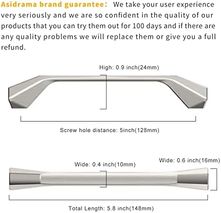 Asidrama 20 pacote de 5 polegadas de 5 polegadas de cetim de níquel de níquel de cozinha alças do armário puxa o hardware