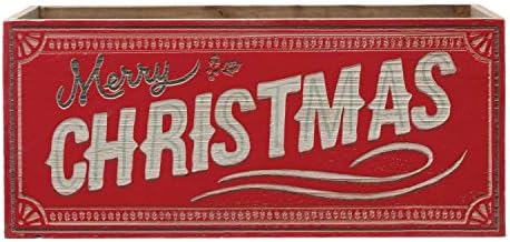 Cooperativa criativa 14 L x 10-1/4 W x 6-1/4 H madeira de madeira com lidar com Feliz Natal, vermelho ©