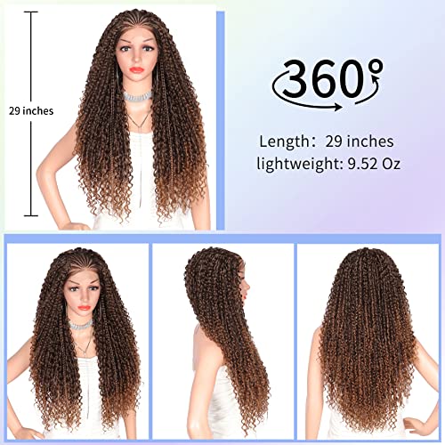 Kalyss 13x4 HD Lace dianteira meio trançada perucas onduladas encaracoladas para mulheres negras de cornrow perucas com cabelos de