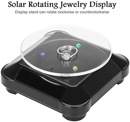 Solar Showcase 360 ​​graus Stand, rodoviário giratório com luz LED para exibição de joias de telefone para o telefone Jóias