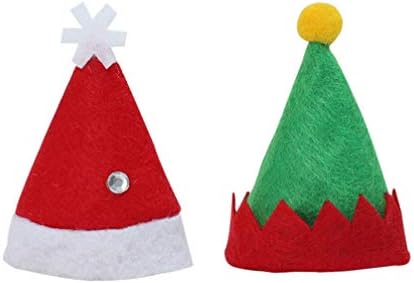 AMOSFUN 24PCS Mini chapéus de Natal Collipop Candy Candy Capa Santa Lollipop envolve o Toppers de férias de garrafa de vinhos