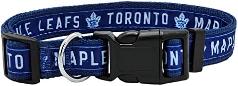 NHL Collar Pet Collar Toronto Maple Leafs Dog Collar, colarinho de equipe de hóquei pequeno para cães e gatos. Uma coleira de gato brilhante e colorida e colarinho de cachorro licenciado pela NHL