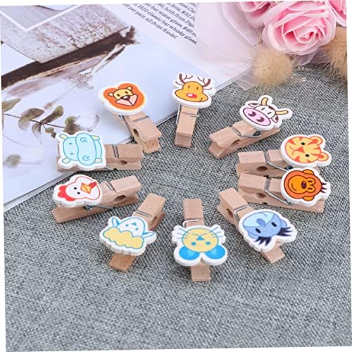 Nuobesty 10 PCs Mini ornamentos de corda de madeira de madeira decorações de cartas de prendedores decorativos de juta para pressa de roupas de roupa artesanal