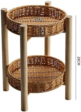 Jisader Wicker Storage Storage Baskets Rattan Bestkets redondos à mão Cestas de armazenamento de plástico rústico Bin para pão de doces