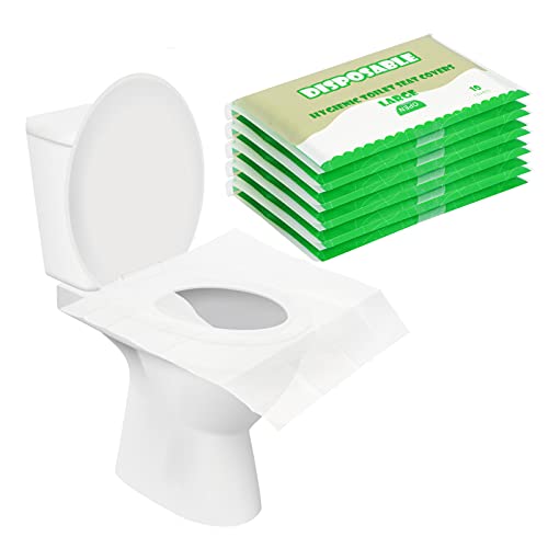 FYY 50 Pack tampa de assento no vaso sanitário papel lavável, viagens descartáveis ​​de papel lavável tampa do banheiro para adultos