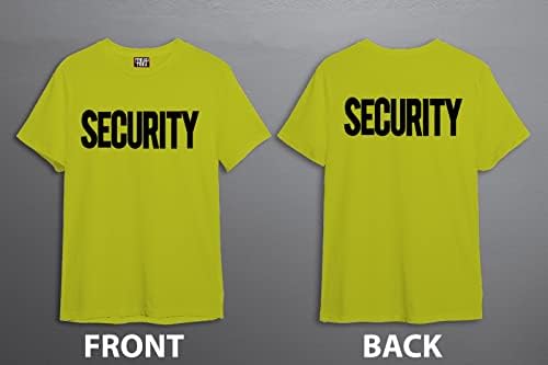T-shirt de segurança de camisetas frescas de 2 lados na parte traseira traseira | Pessoal da Guarda de Segurança de Eventos