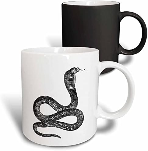 3drose Mug_37375_1 caneca de cerâmica de cobra vintage preta e branca, 11 oz, multicolor