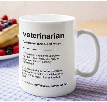 Definição veterinária Caneca de café, presente de apreciação veterinária, presentes de pós -graduação em escolas veterinárias