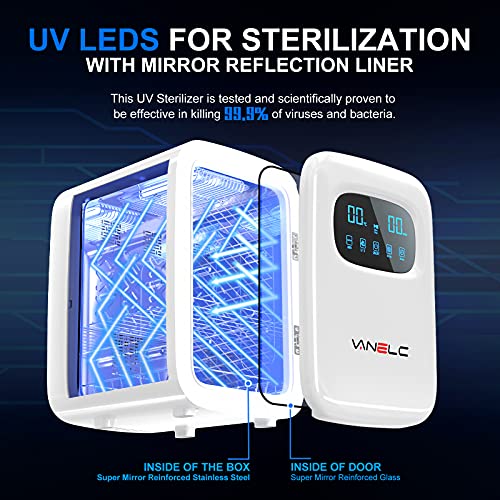 Sinitalizador leve UV | Esterilizador e secador UV | Caixa de esterilizador UV com luzes UV-C dupla desinfeta itens do cotidiano,