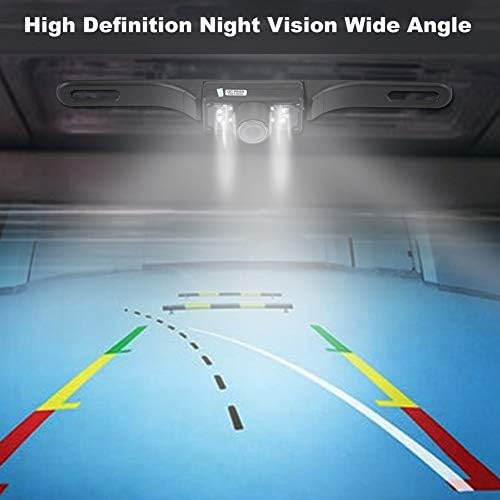 Câmera da placa de carteira qiilu 7 LED 170 ° Placa de carro de carro de larga ângulo Reaview Reverso Backup Night Vision