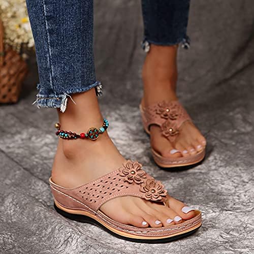 Sandálias ortopédicas de verão Hamovessi para mulheres, anel de dedo do pé anti-deslizamento chinelos de sandálias romanas respiráveis