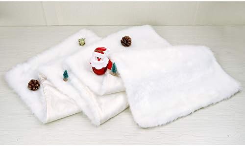 Ourwarm Luxury Christmas Table Runner Snowy White Faux Fur Table Runner para decorações de mesa de Natal 15 x 72 polegadas