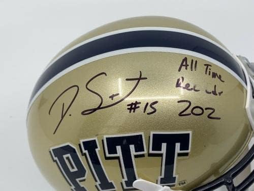 Devin Street Pitt Pittsburgh Panthers assinou o Mini Capacete Autograph PSA DNA - Mini capacetes da faculdade autografados