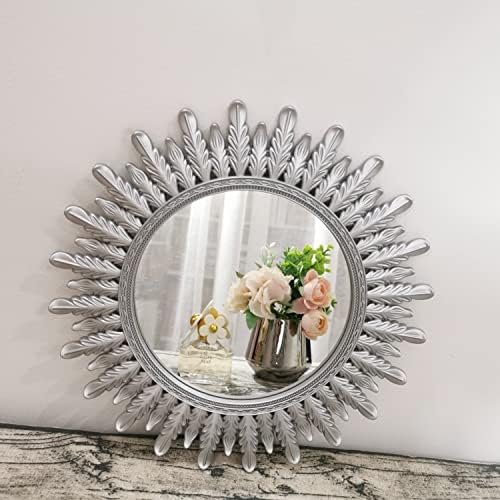 Bandeja de espelho de penas de Hamphinee, espelho de parede decorativo, decoração de casa vintage para sala de estar, cozinha,