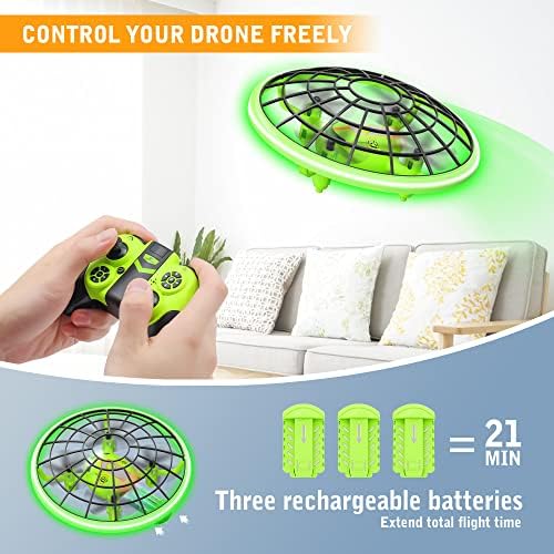 Brinquedos de drones para crianças, presentes legais para meninos e meninas, mini drone com luz LED verde, drone RC com