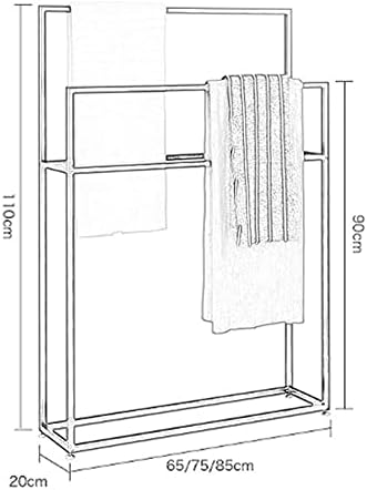 WXXGY Towel Rack Stand para o piso do banheiro grátis toalha em pé pendurada metal fosco de manta moderna rack de