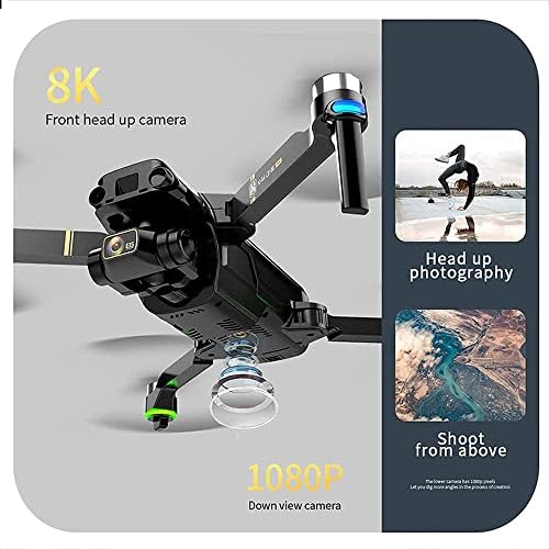 Prendre GPS Drone com câmera 8K para adultos - RC Quadcopter com vídeo ao vivo de 5g FPV, motor sem escova, Waypoint Fly, Altitude Hold, Modo sem cabeça, 105 minutos de vôo longo