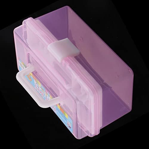 Amlesso 2 camadas Camadas Costura Jóias Ferramentas de Pintura da caixa Caixa de armazenamento Organizador rosa