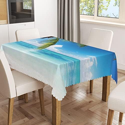 Lirduipu Ocean Pattern Toleta de mesa 60x120 polegadas, roupas de mesa de retângulo para mesas de 8 pés-Roupas de mesa reutilizáveis