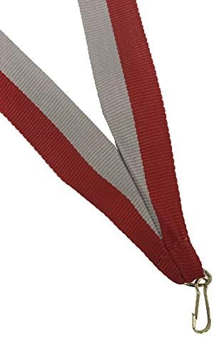 Fitas de pescoço vermelho e cinza para medalhas com clipes de snap prêmio de cordão plano