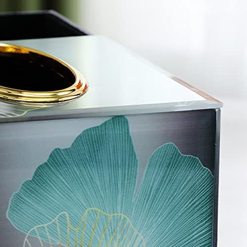 Caixa de lenço/suporte da caixa de tecido multifuncional da sala de jantar mesa de jantar mesa de café de decoração criativa gaveta de gaveta de vidro prateleira de caixa de armazenamento