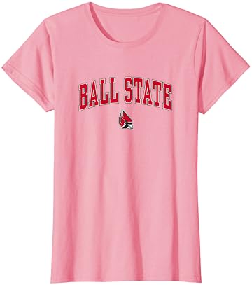 Ball State Cardinals Arch Over Logo Oficialmente licenciado camiseta rosa